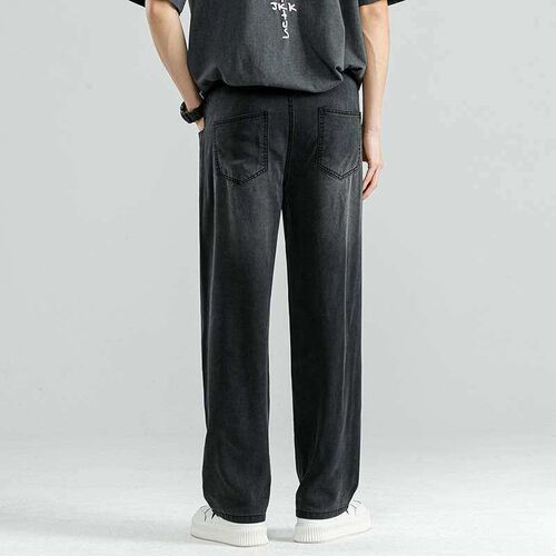 Bumdog House# Summer Thin Lyocell Jeans Mens Loose Straight