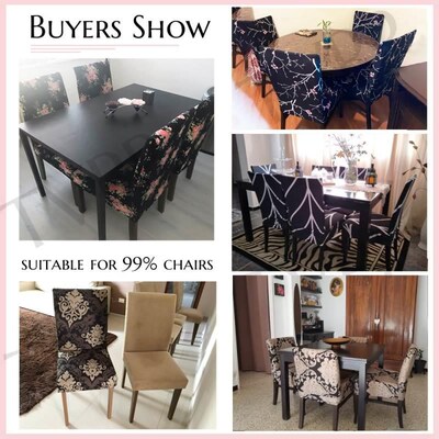Spandex Elastic Printing Dining Chair cover Anti-dirty Kitch