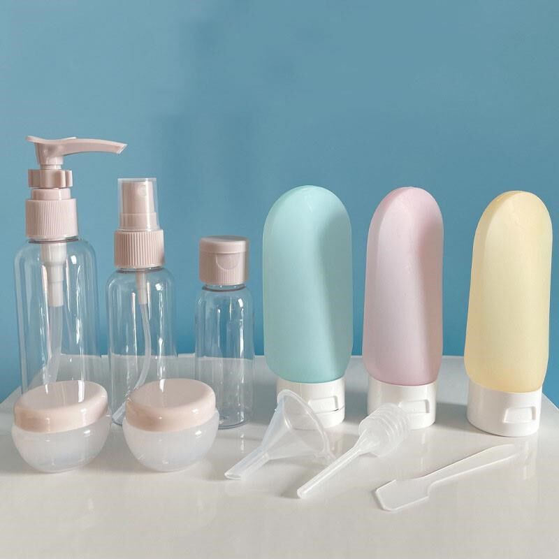 Travel Refillable Bottle Set Spray Lotion Shampoo Shower Gel - 实物图