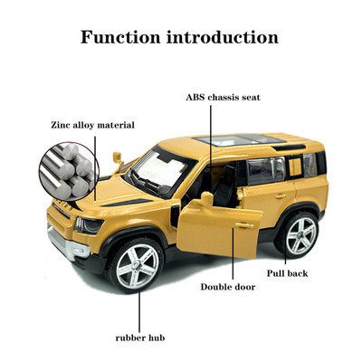 1/43 Land Rover Defender Alloy Car Model Diecast Metal Toy O