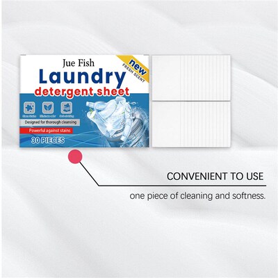 JUE FISH Laundry Detergent Sheets for Daily Wear - Gently Cl