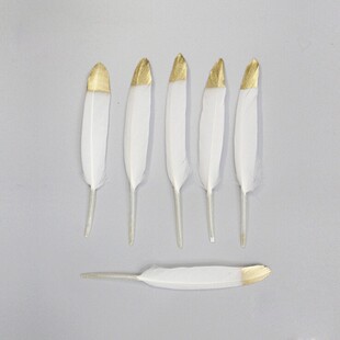 Plated Christmas 50pcs Gold 7inches for bag Feathers