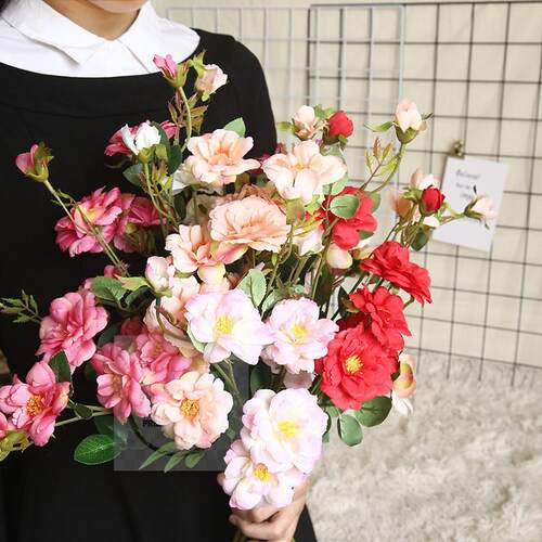 。Chinese rose peach blossom imitation flower home decoratio