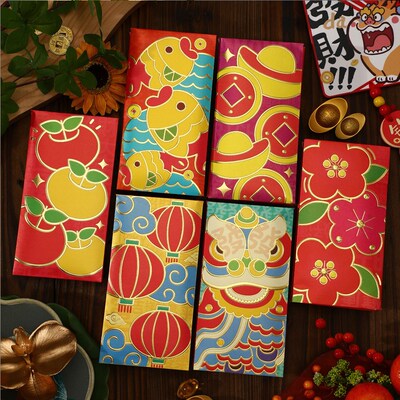 12pc Chinese Lunar New Year Lucky Money Red Envelopes Pocket