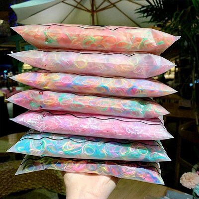 1000pcs/Pack Girls Colorful Small Disposable Rubber Bands Gu