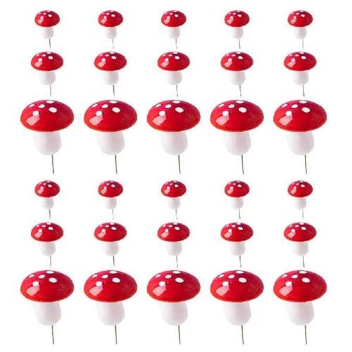 30 Pcs Cake Decoration Insert 1 5cm 2 5cm 3 2cm Mushroom