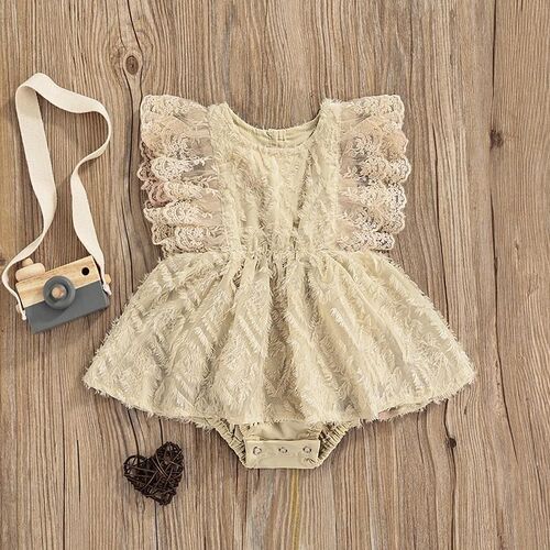 Lovely Princess Newborn Baby Girls Summer Rompers Mesh Lace