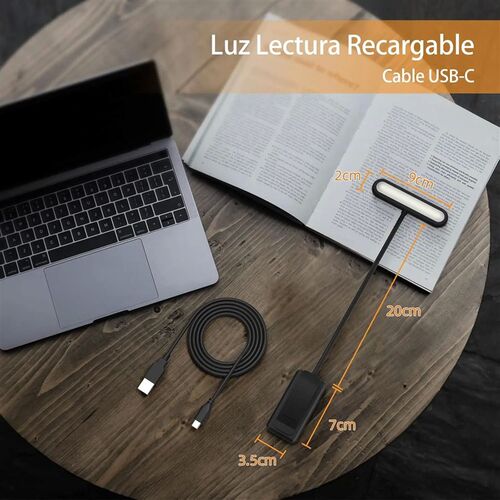 LED Book Light Reading Light Eye Caring Clip-on USB Recharge