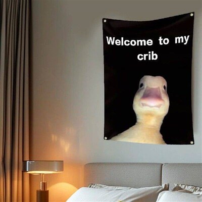 2X3/3X5 FT Welcome To My Crib Flag Wall Art Tapestry Wall