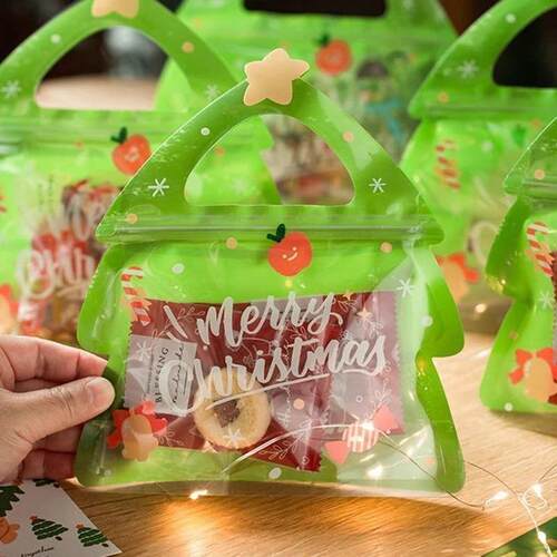 10pcs Christmas Gift Bag Candy Chocolate Cookie Biscuit Bags