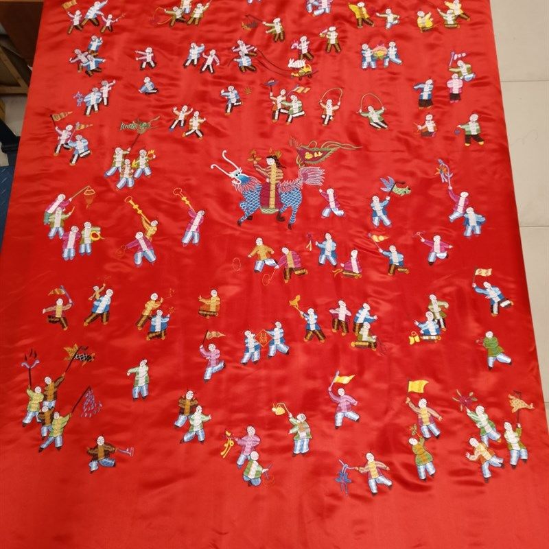 结婚庆红色百子图被面真丝桑蚕丝机绣花刺绣软缎中式被绿色龙凤,床上用品,被套,淘宝优惠券,粉丝福利购,淘宝优惠卷