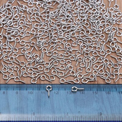 300pcs Small Tiny Mini Eye Pins Eyepins Hooks Eyelets Screw