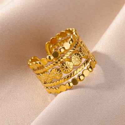 316L Stainless Steel Rings for Women Gold Color Rings