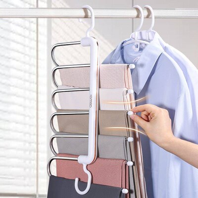 Storage pants artifact hanger folding pants rack 6-layer tel