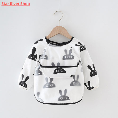 Baby Kids Toddler Long Sleeve Scarf Waterproof Art Smock Fee