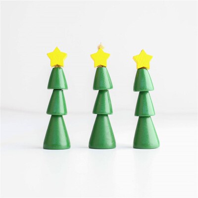 Christmas Wooden Beads Decorated Small Christmas Tree Popula
