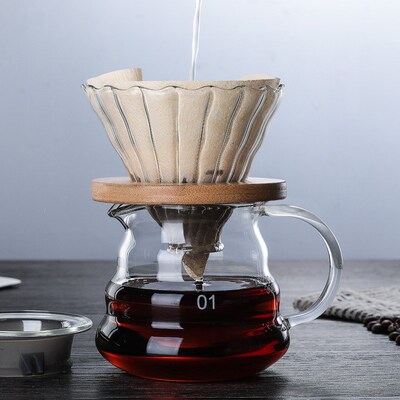Glass hand brewed coffee pot, filter cup, sharing pot