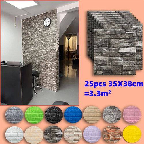 25pcs 3D Wall ers Self Adhesive Wallpaper Panel Home Decor L