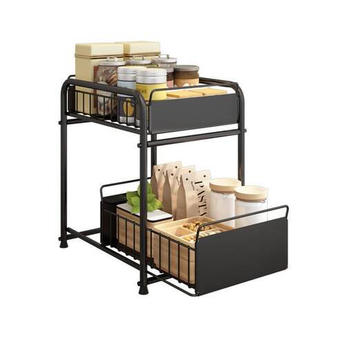 Kitchen seasoning storage rack Push pull drawer cabinet