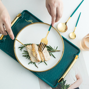 24pcs Gold Dinnerware Set Stainless Steel Tableware Set Knif