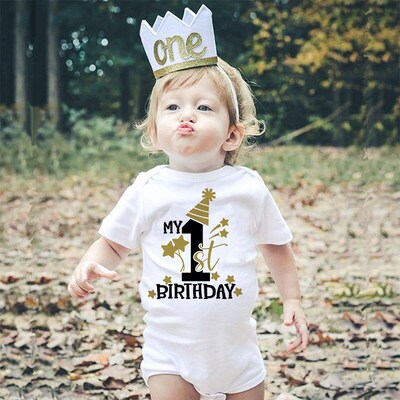 My 1st Birthday Newborn Summer Romper Infant Body Toddler Sh