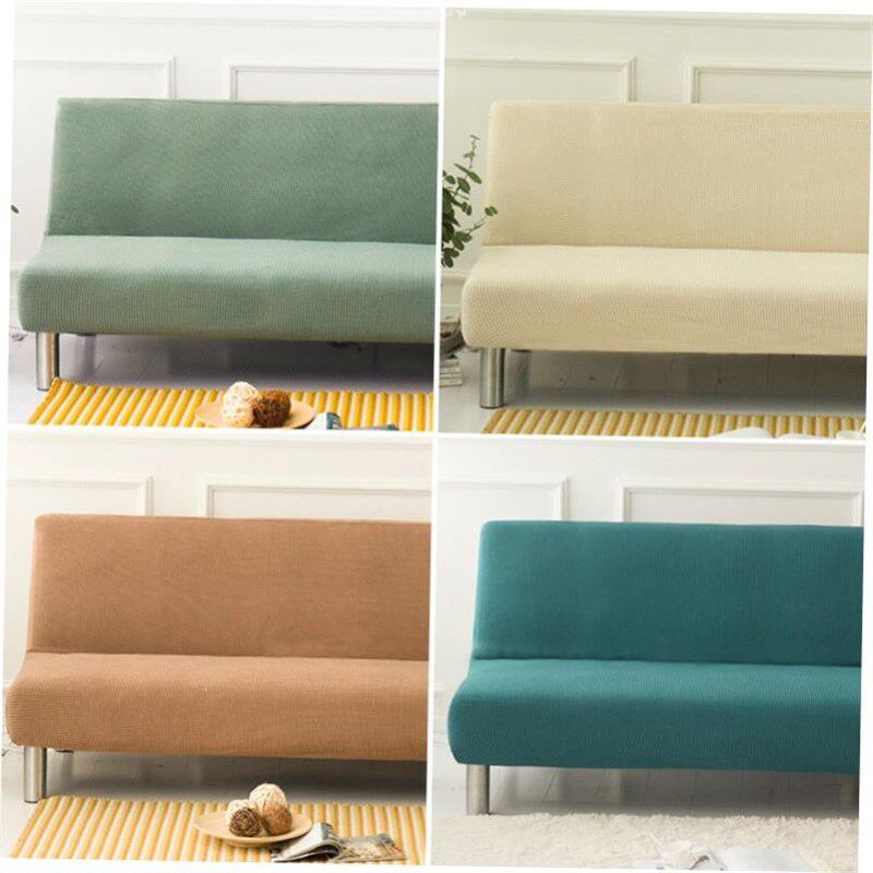 Folding armless sofa bed cover full stretch universal sofa图片