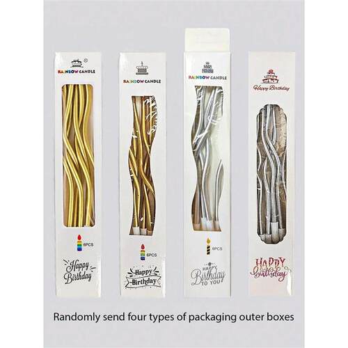 6Pcs/set Curved Cake Candles Birthday Baby Shower Gender Rev
