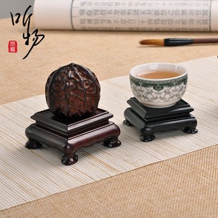 红木印章摆件底座整料玉石奇石头底座茶壶花盆景玉玺方形古玩底座