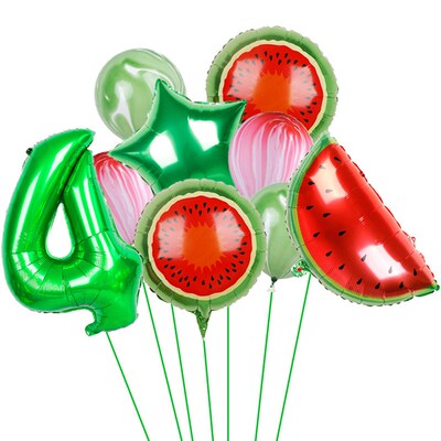 Watermelon Foil Helium Balloons 32inch Number Cartoon Fruit