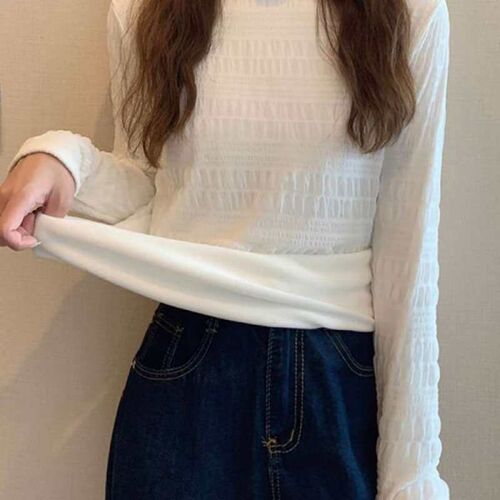 Bottoming Shirt Piled Collar Lace Womens Autumn and Winter