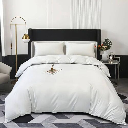 3pcs Brushed Solid Color Duvet ver, duvet ver*1+Pillowcases*
