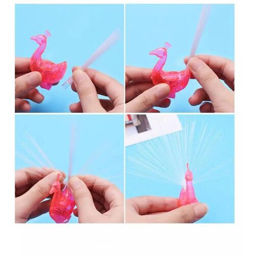 1pc Random Colorful Luminous Peacock Finger Toy Kids LED Lig