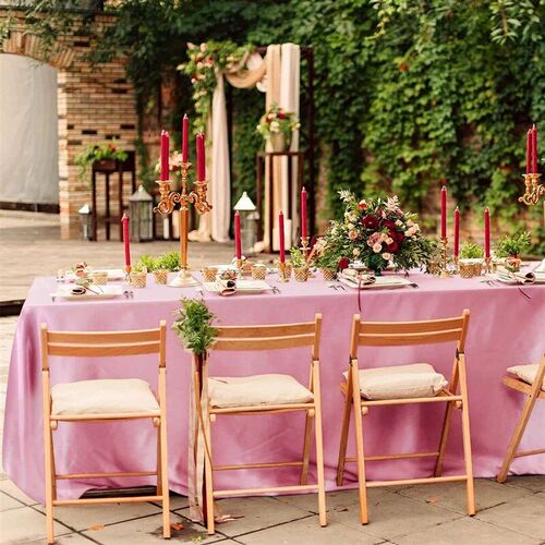 Rectangle Tablecloth Satin Table Cloth Bright Smooth White P