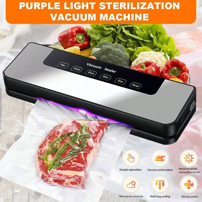 Electric Vacuum Sealer Dry/Wet Food Sealed Packaging Kitchen - 实物图