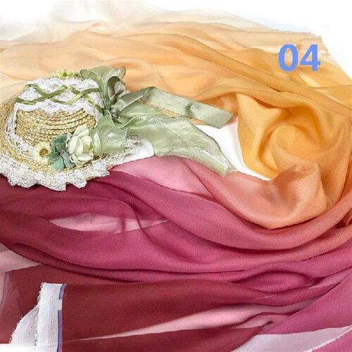1M Rainbow Gradient Color Chiffon Fabric 30D Organza Tulle