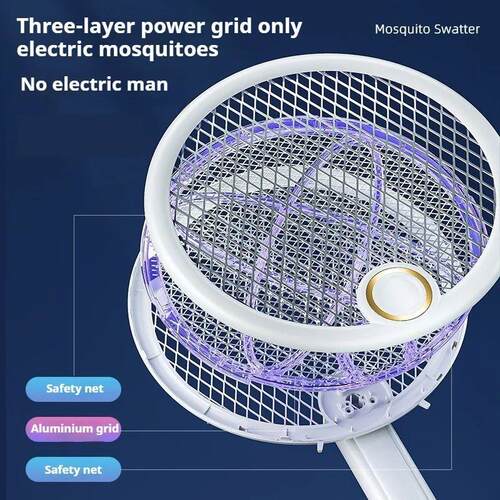 2025 New 3200V Foldable Fly Swatter USB Rechargeable Night-t