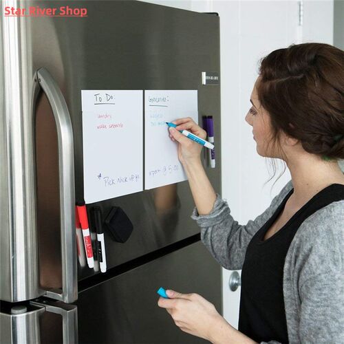 Flexible Magnetic Whiteboard Fridge Magnets Dry WIPE White