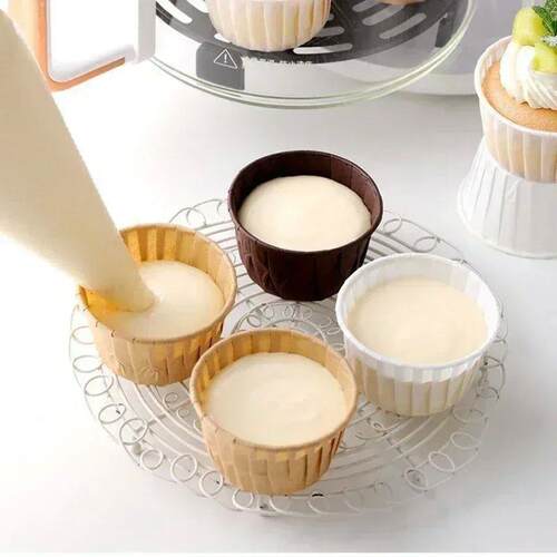 50pcs Cake Baked Crimped Muffin Cup Wedding Party Oil-proof