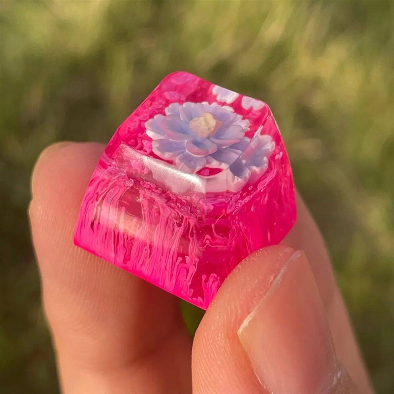 Handmade Nature Flower Custom Keycaps Artisan Resin Luxuriou图片