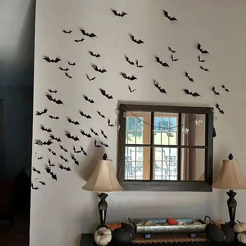 Halloween 3D Black Bat Wall ers For Home Room Indoor Decorat
