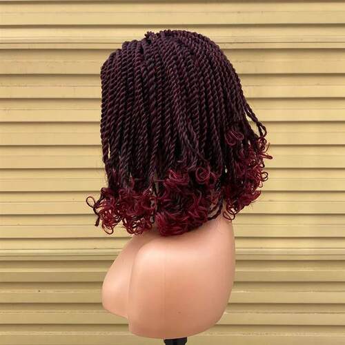 Box Braided Wigs For Black Women Crochet Hair 2 Twist Ombre