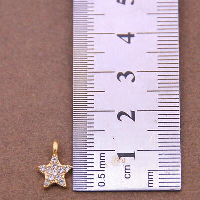 10pcs 13*9mm Metal Zinc Alloy MINI Inlaid rhinestones Pentag