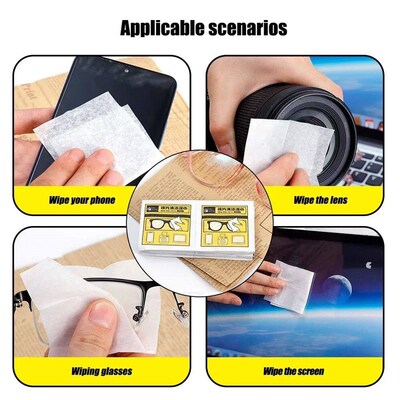 Disposable Wipes Dust Eyeglass Cleaning Pads Traceless Quick