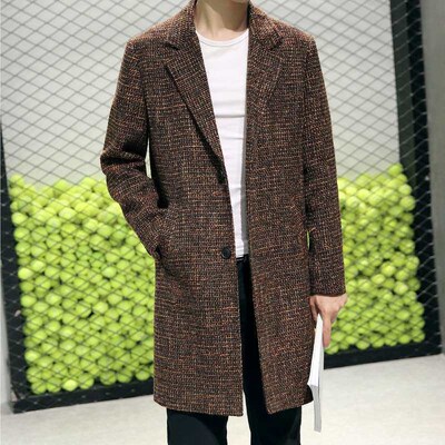 JK3045 Fall/Winter Woolen Long Mens tendy Casual Mens Coat