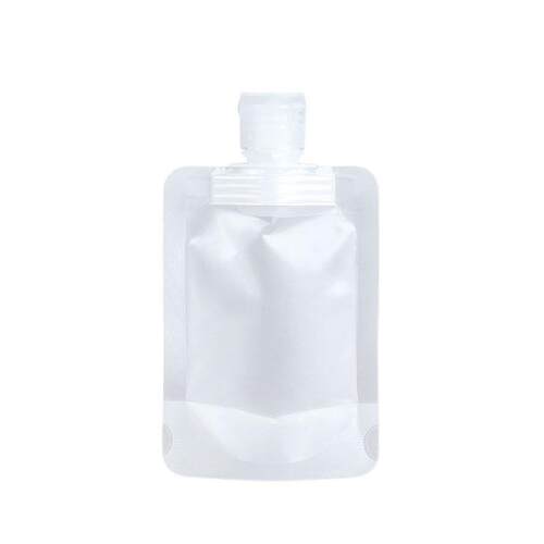 Travel-sized cosmetic pouches, including lotion, body wash,