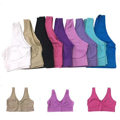 Women Fashion Solid Color Full Cup Large Size Seamless Breat