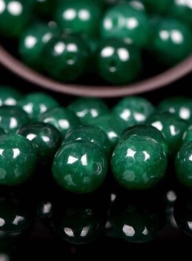 Natural Green reasure Emeralds Jades Stone Round Loose Beads
