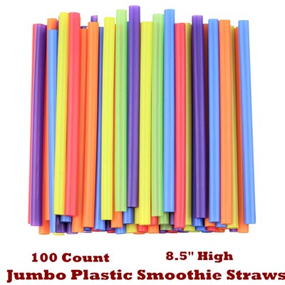 Jumbo Plastic Smoothie Milkshake Bubble Boba Tea Straws