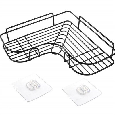 No-drill wall-mounted storage rack with strong adhesive hook