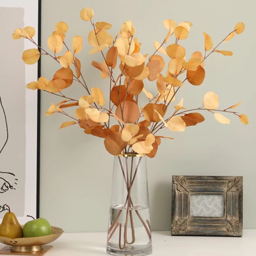 Autumn Artificial Plant Faux Leaves Eucalyptus Long Branch W